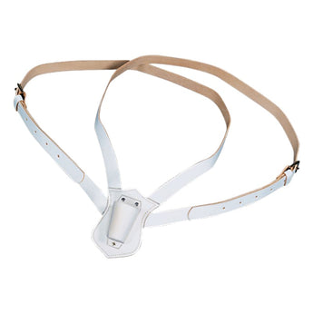 Double Strap Leather Carrying Belt - White