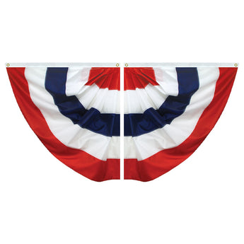3' x 3' Pleated Half Fans- Fully Sewn, No Stars