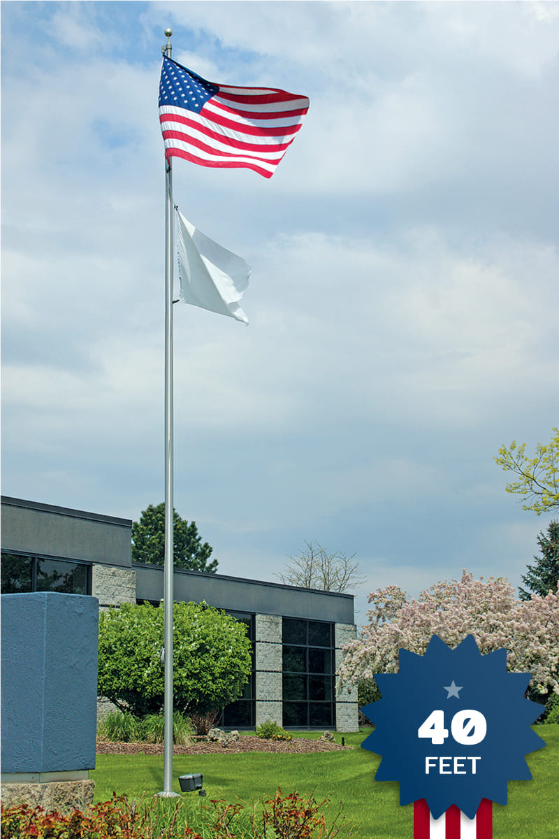 40ft Flagpole - External Halyard - EC40 – Eder Flag