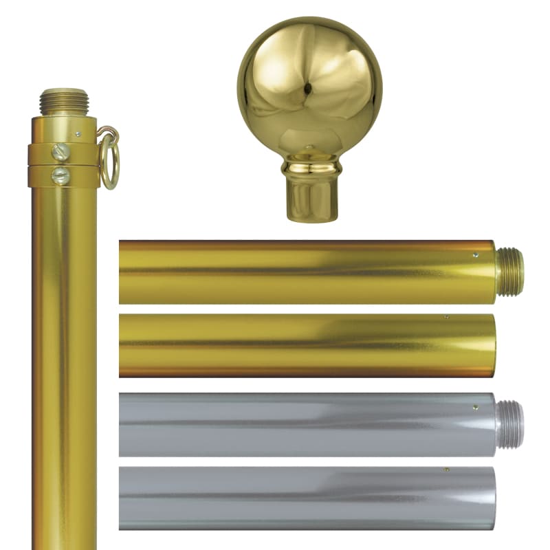Deluxe Aluminum Poles Silver Eder Flag