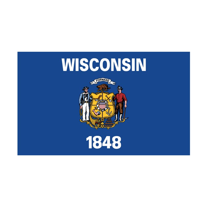 5' x 8' Wisconsin Flag - Polyester