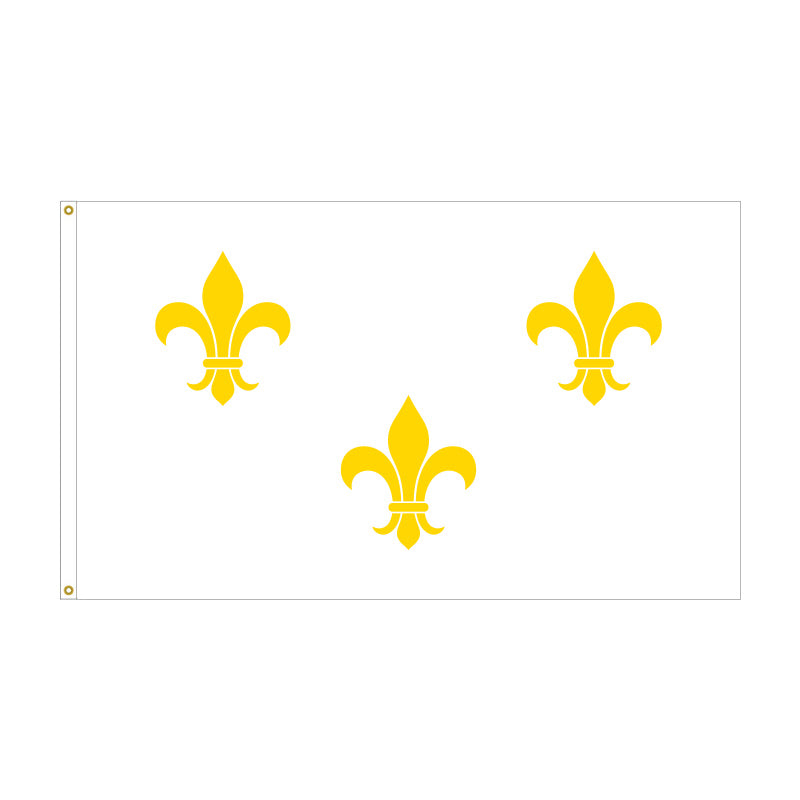 3' x 5' Fleur-De-Lis White-3 Flag - Nylon