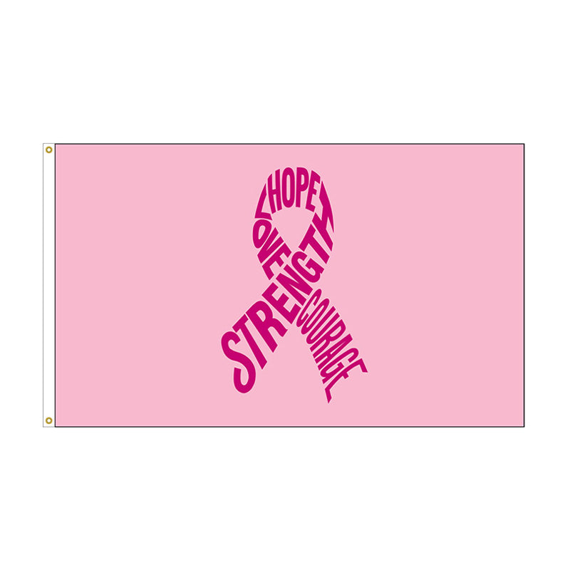 2' x 3' Pink Ribbon Flag - Nylon