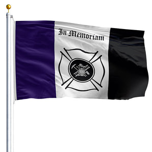 3' x 5' Fireman Mourning Flag - Nylon