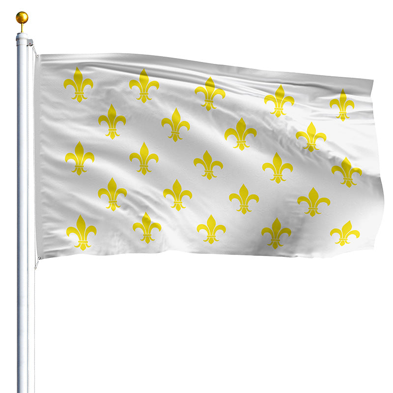 3' x 5' Fleur-De-Lis White-23 Flag - Nylon