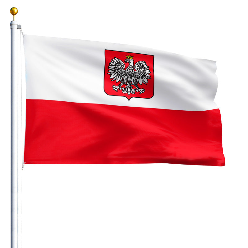 3' x 5' Poland With Eagle - Nylon