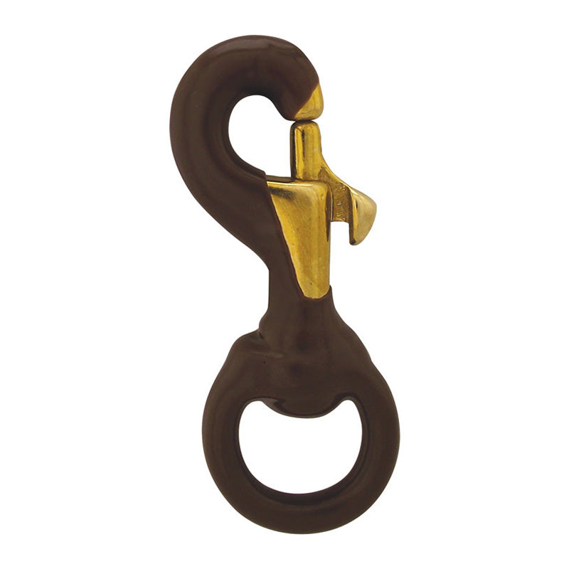 Rubber Coated Brass Swivel Snap - Brown