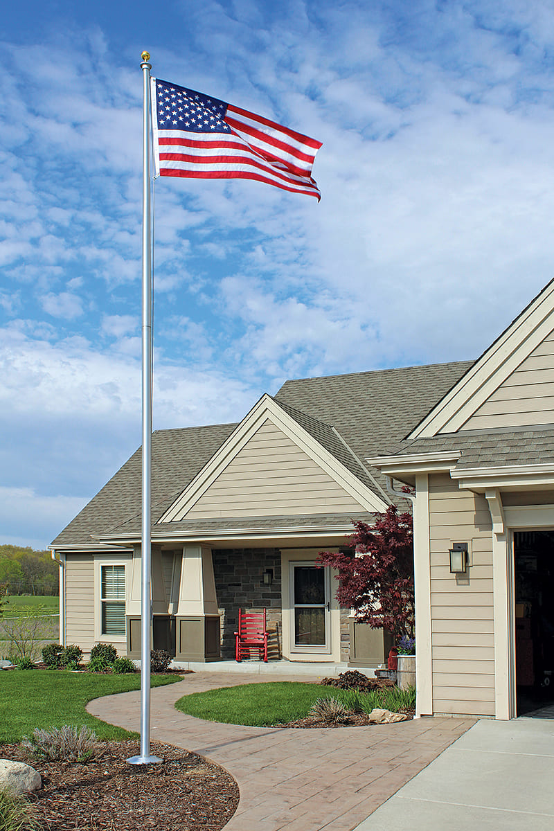 25ft Heavy Duty Residential Flagpole SS25 Eder Flag