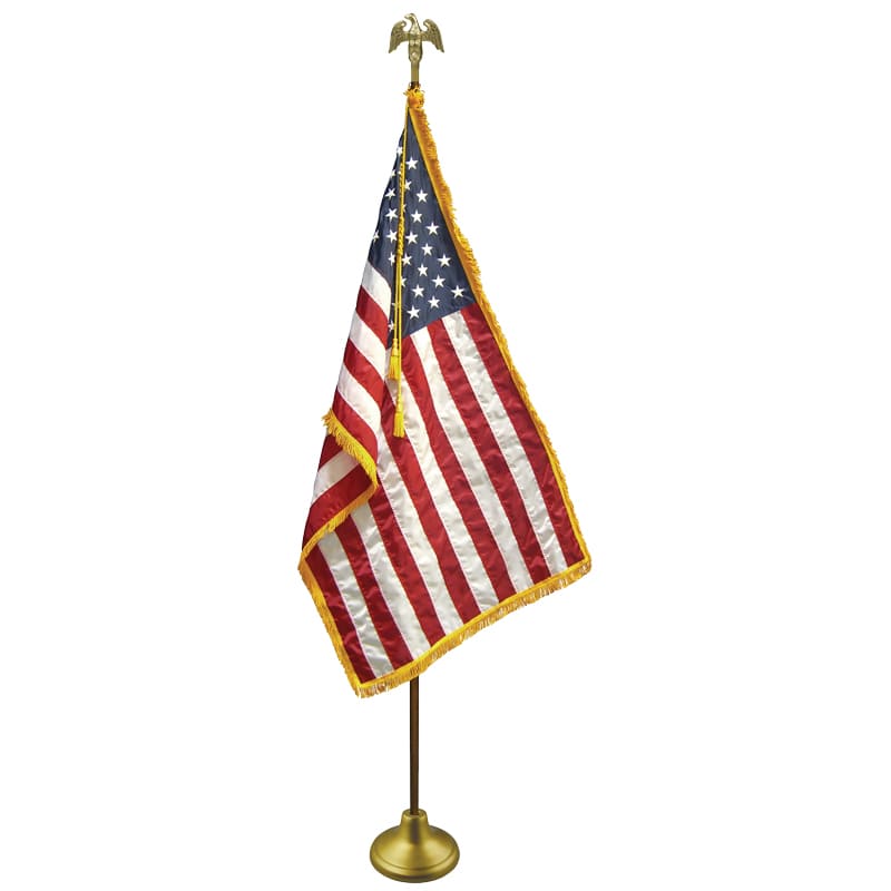 Indoor American Flag Set - Gold Pole