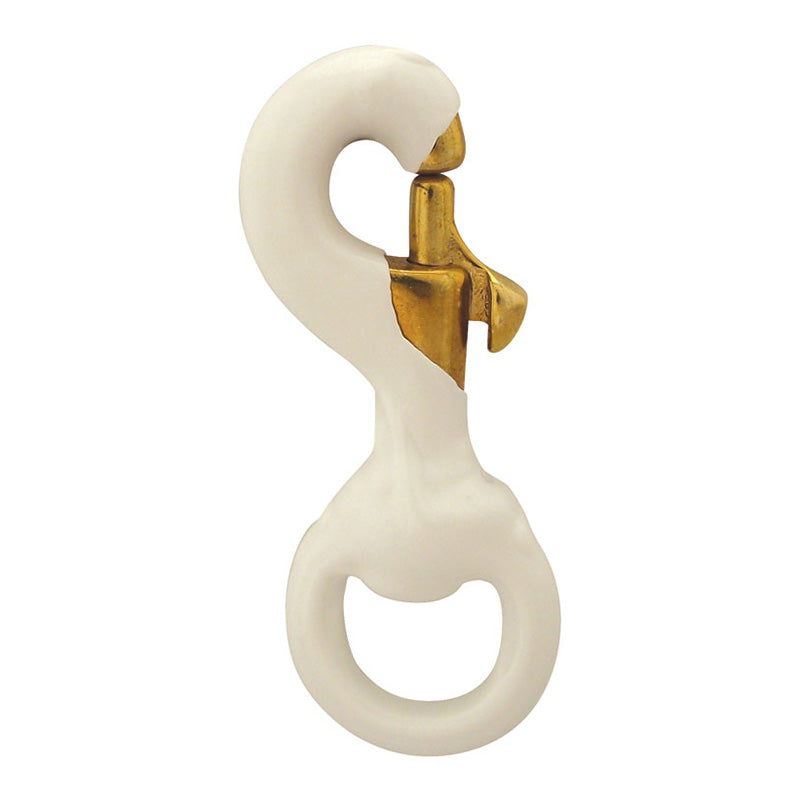 Rubber Coated Brass Swivel Snap - White